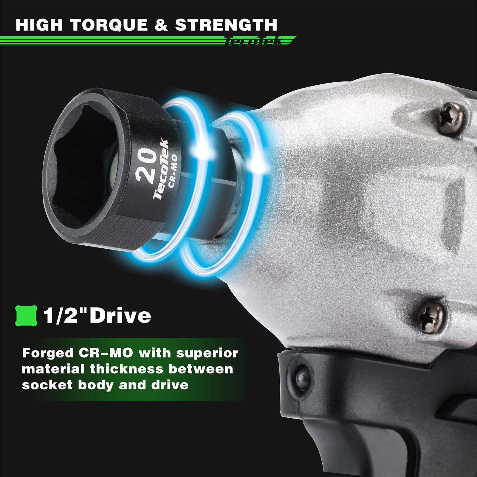 TecoTek black phosphate finish provides corrosion resistance in harsh environments.