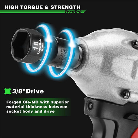 TecoTek chrome-molybdenum steel construction resists impact and torque.