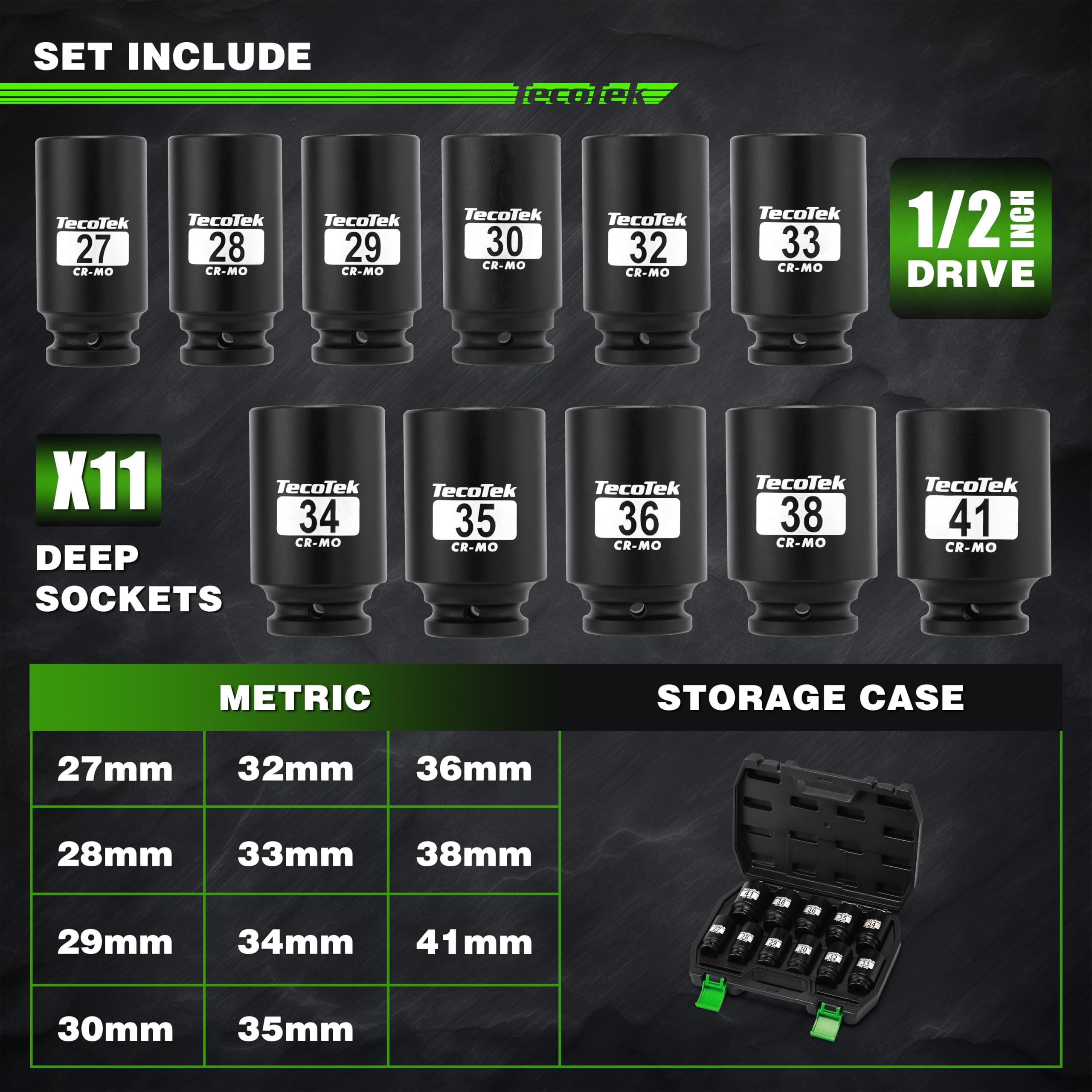 TecoTek 29mm deep socket with high-torque grip for stubborn bolts