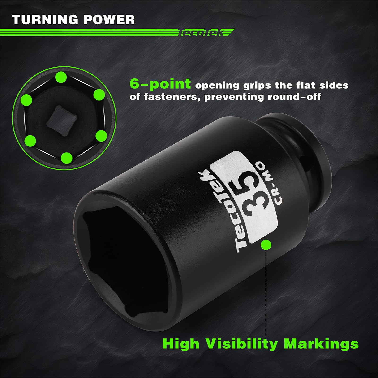 TecoTek 32mm deep socket ideal for large nuts on trucks