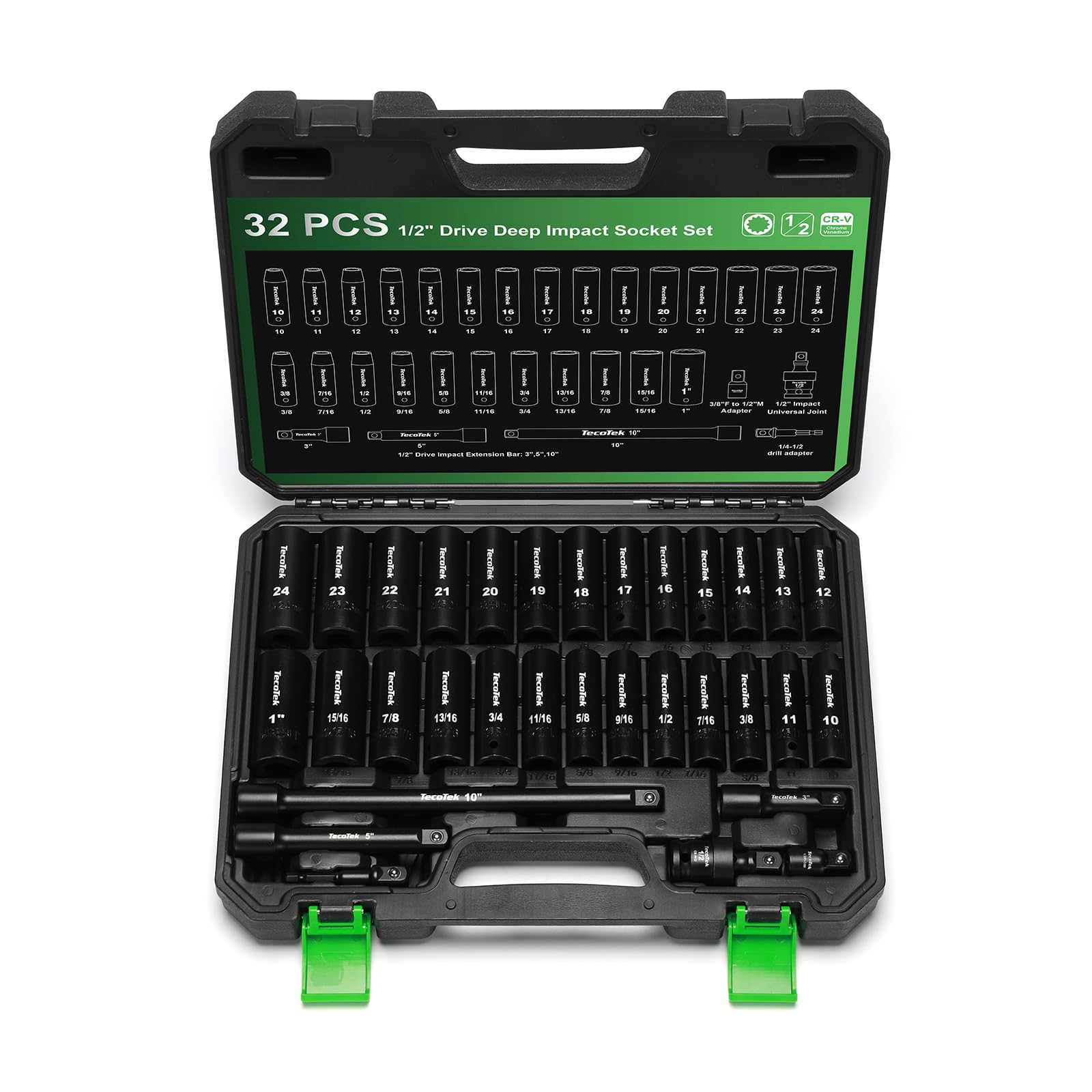 TecoTek deep sockets in case for quick on-site tightening