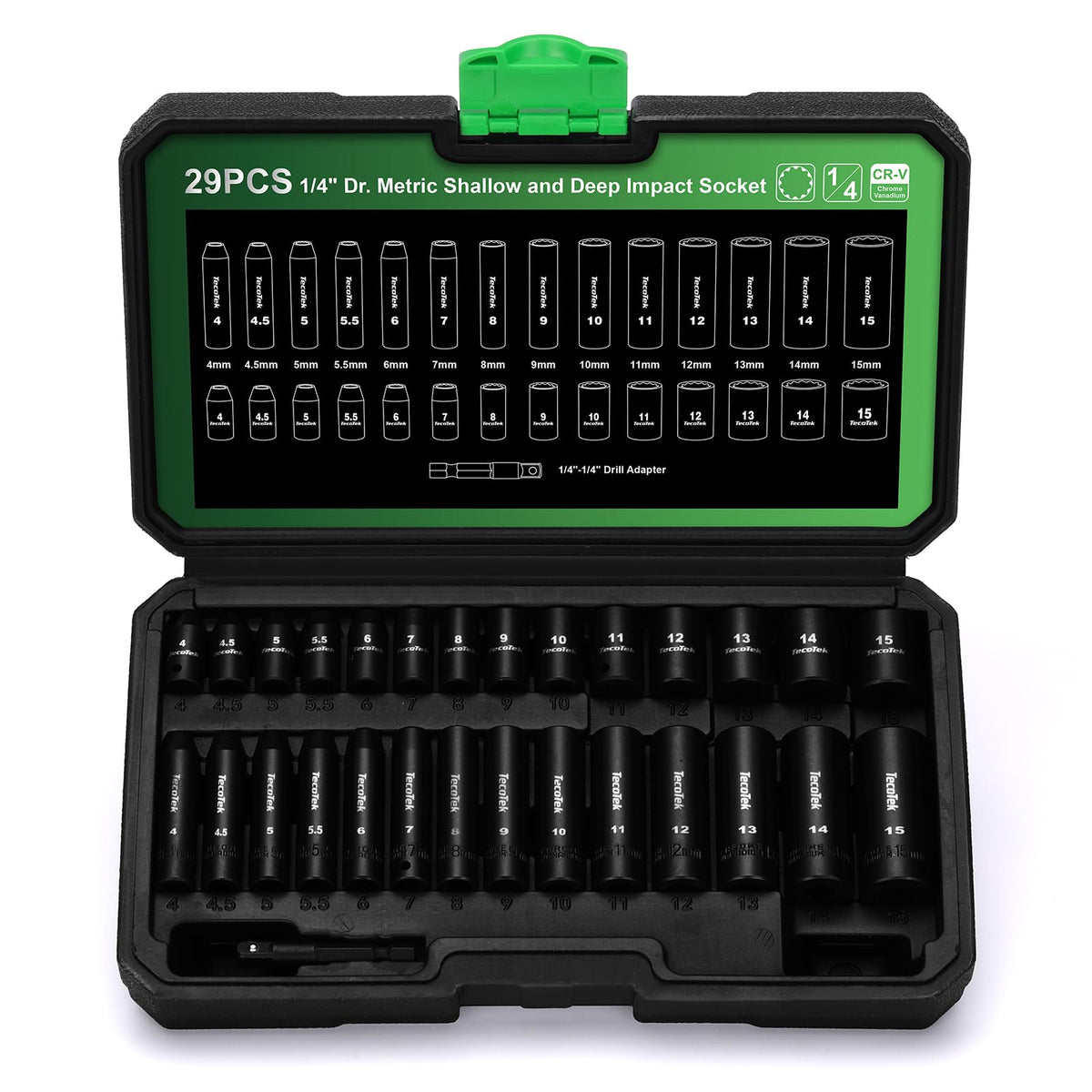 TecoTek deep sockets 4-15mm for metric fasteners