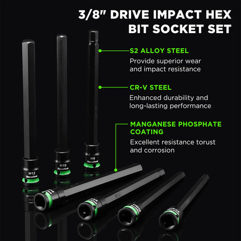 TecoTek extra-long six-inch Allen keys reach hard-to-access fasteners.