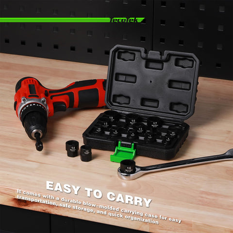 TecoTek hex-shank wrench attachment enables access in tight spots.
