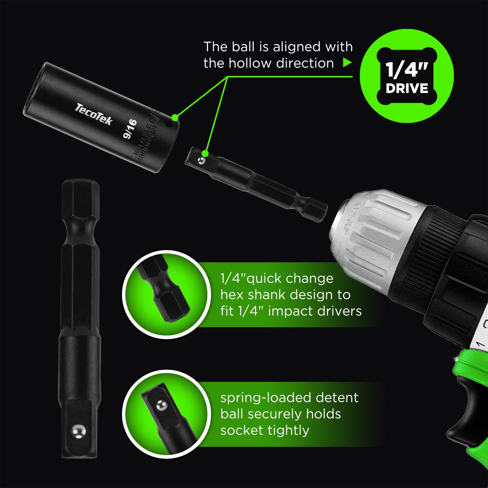TecoTek impact-ready sockets compatible with wrenches