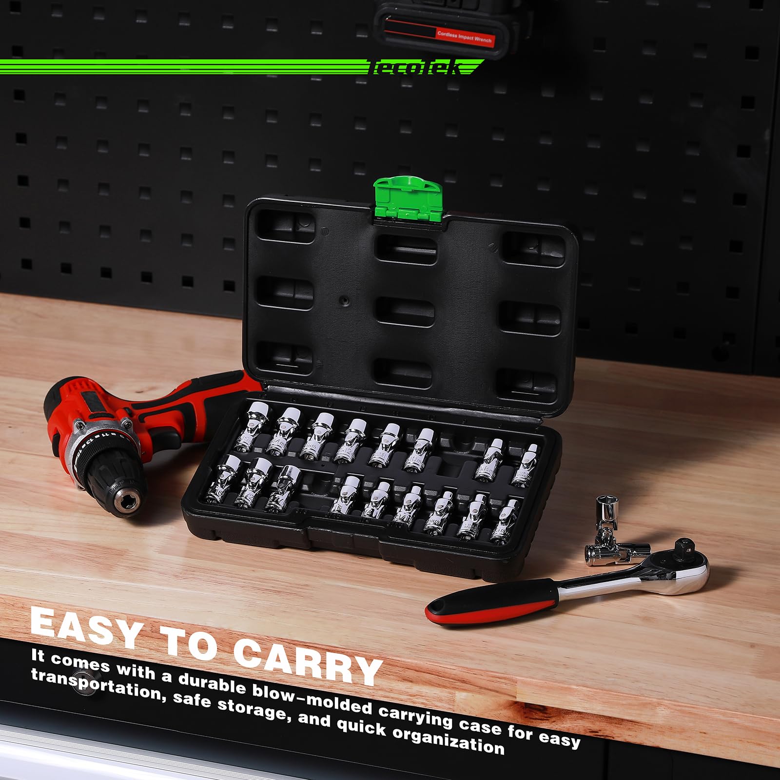 TecoTek organized storage case keeps sockets secure and portable