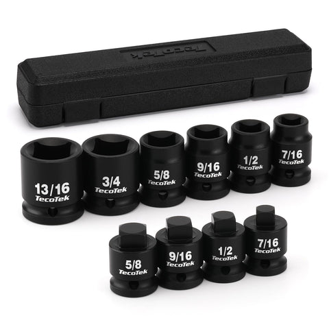 TecoTek pipe plug socket set in case with 1/2-inch drive sockets for quick access