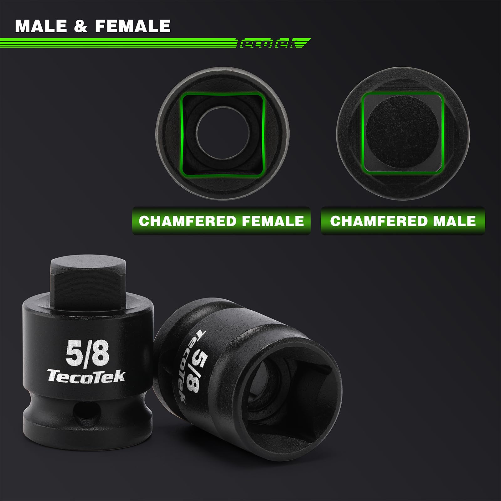 TecoTek sockets show high visibility size markings for quick identification