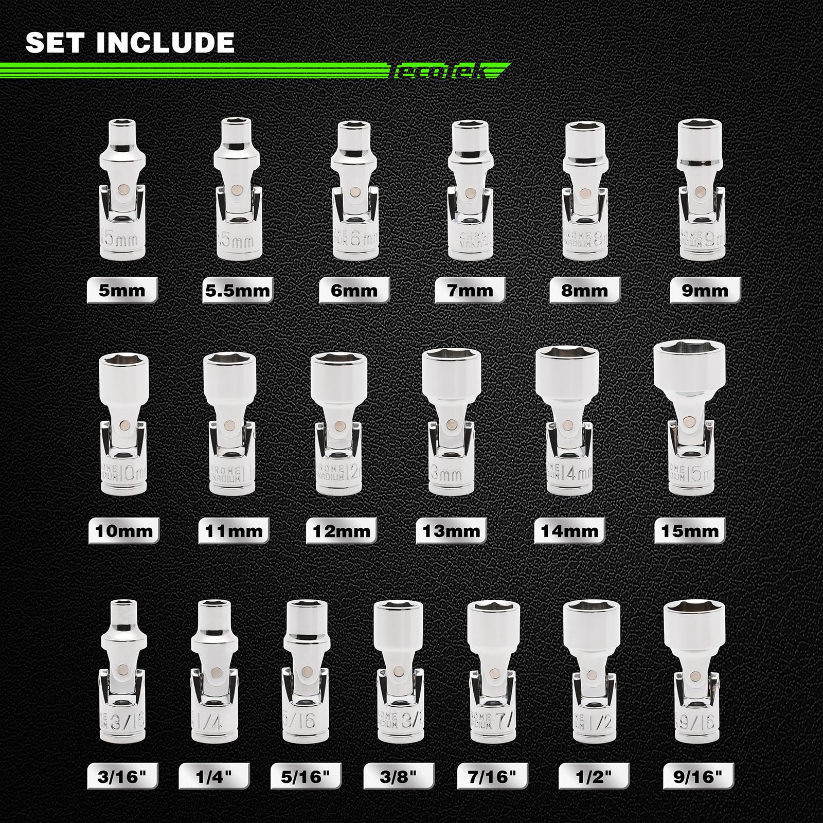 TecoTek swivel socket with 360 degree rotation improves access to fasteners