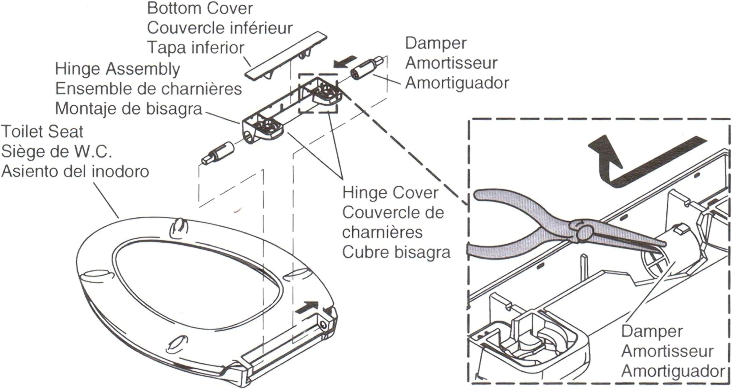 TECETOOL Kohler-compatible hinge kit fits model variants reliably.