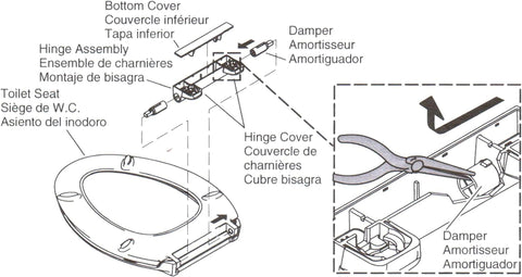 TECETOOL Kohler-compatible hinge kit fits model variants reliably.
