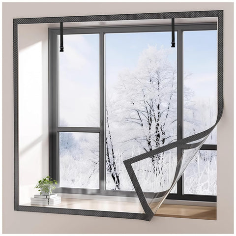 Tecuul window insulation film 75x79 rolled on a frame for energy savings