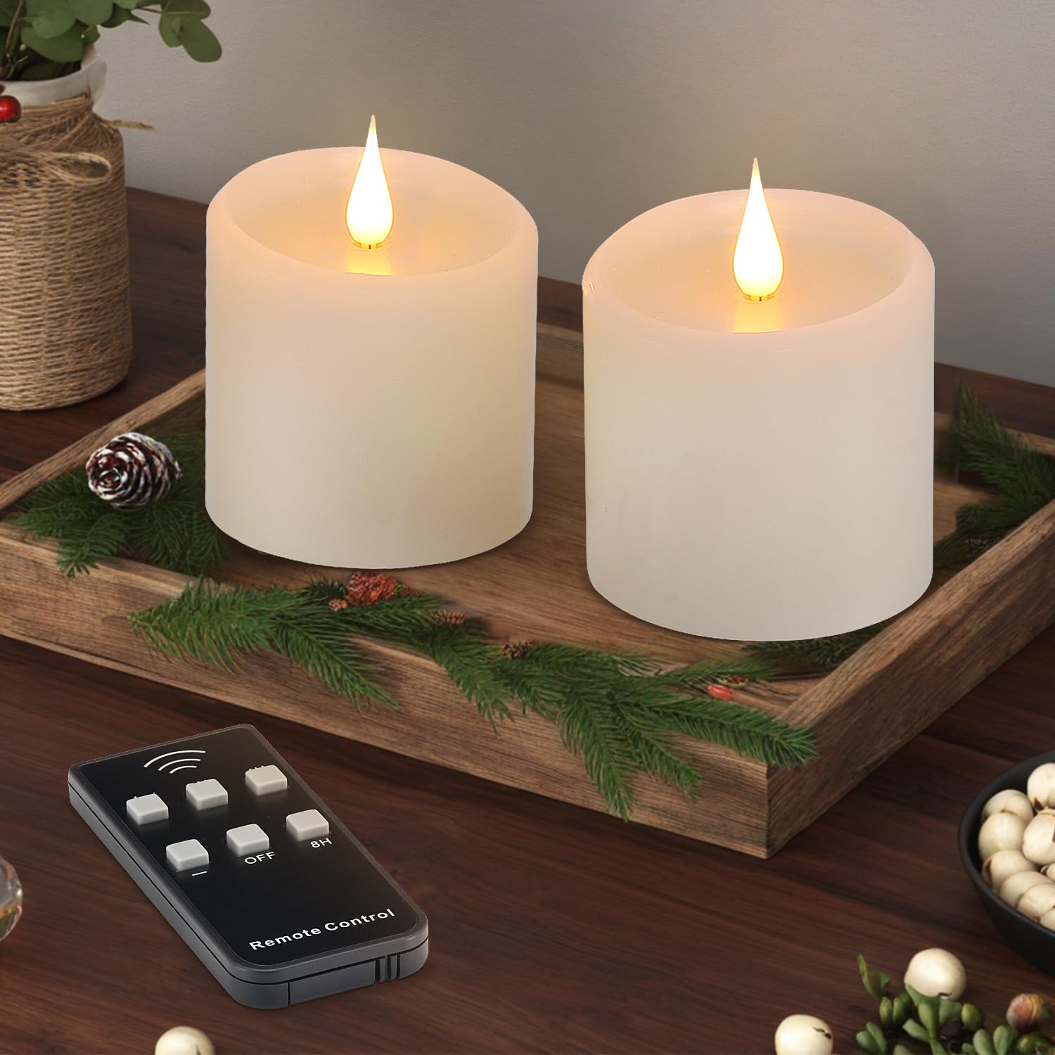 Tediselu flickering flameless candles with 360 degree flame for ambient lighting