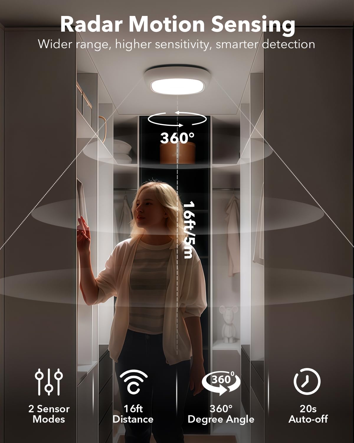 Tedmos battery-powered ceiling light designed for humid spaces.