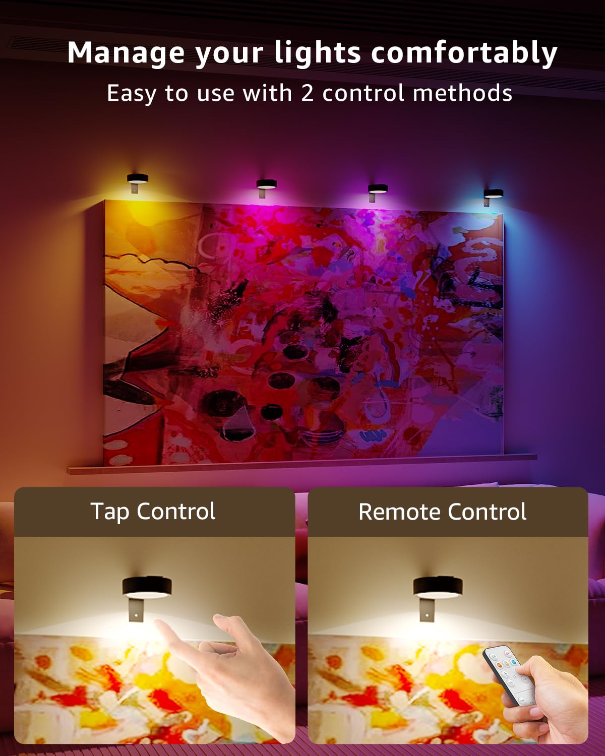 Tedmos picture light touch control for quick on-frame adjustments