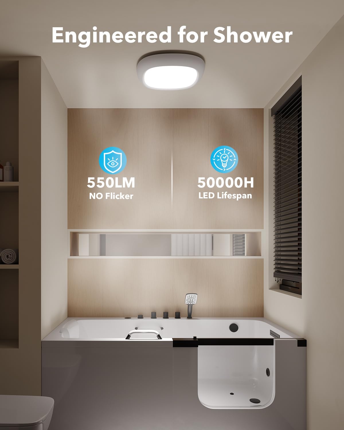 Tedmos wireless LED overhead light with remote control