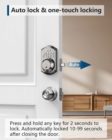 TEEHO TE001 auto-lock timer setup demonstrates flexible security timing