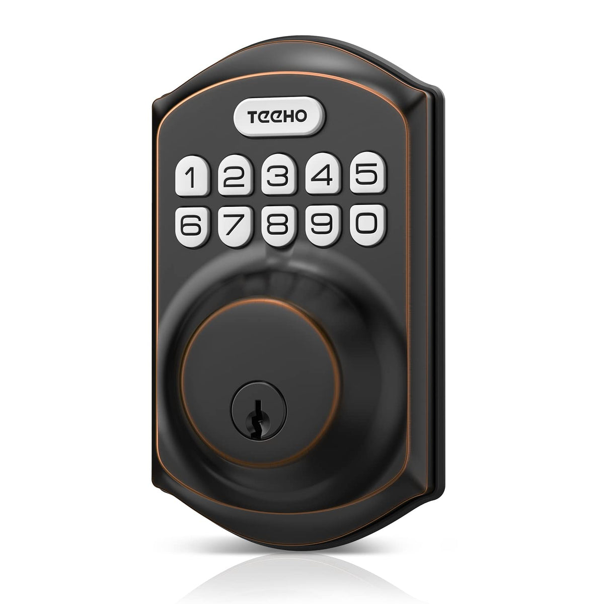 TEEHO TE001 keypad entry for the front door offers convenient access with a secure code.
