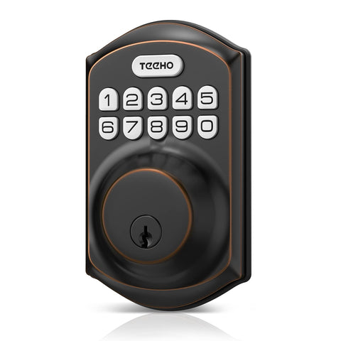 TEEHO TE001 keypad entry for the front door offers convenient access with a secure code.