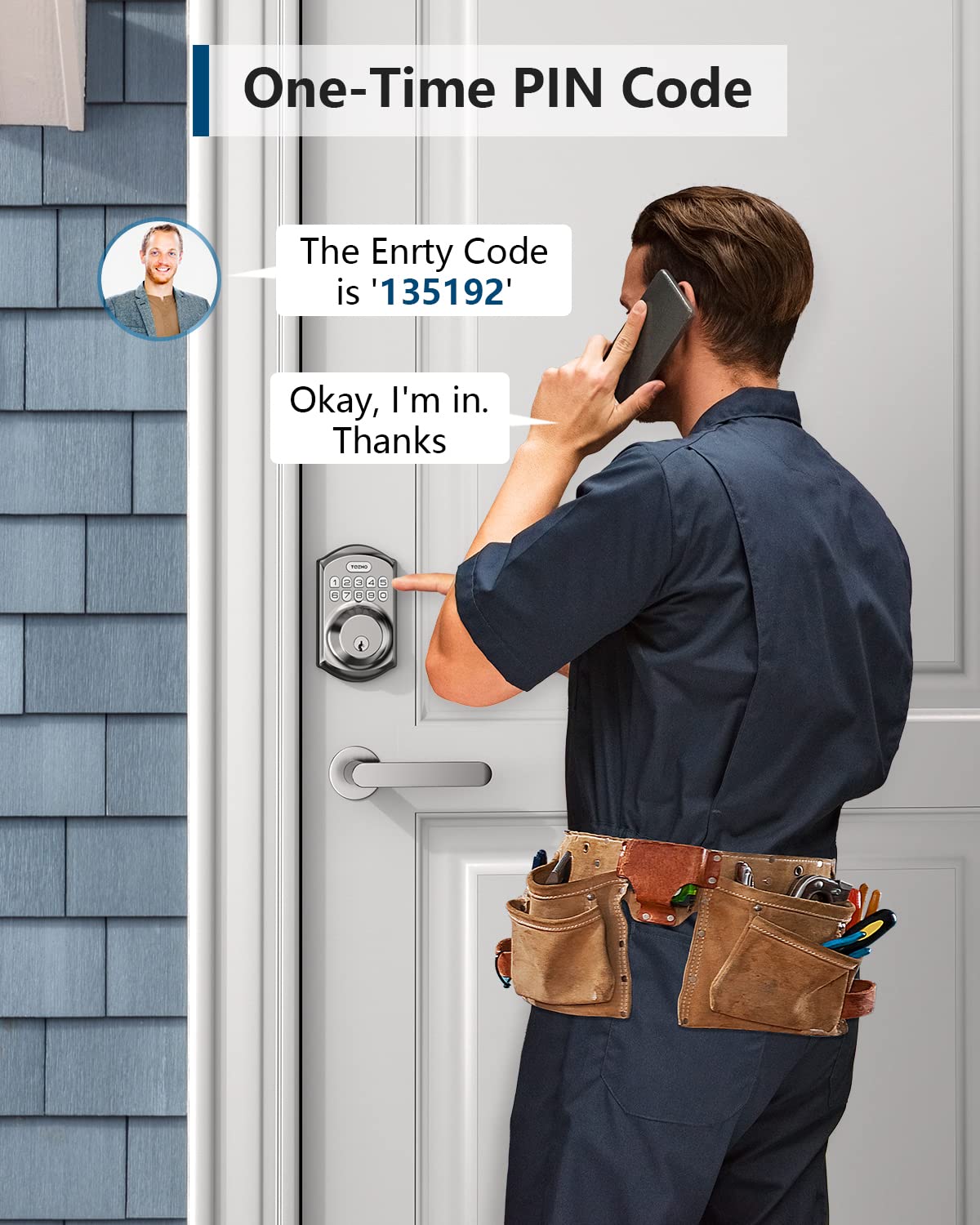 TEEHO TE001 one-time code entry supports guest access without sharing codes