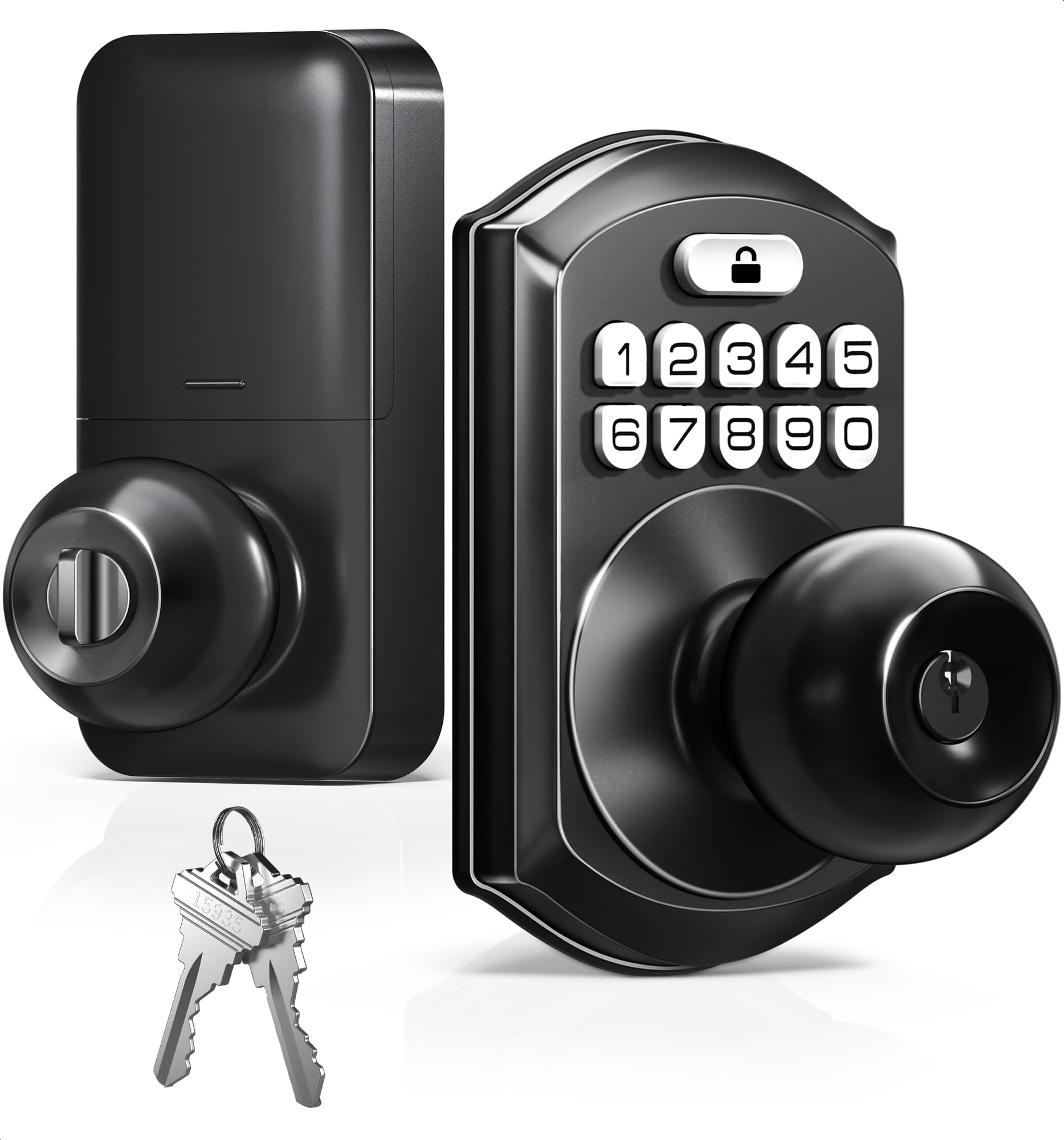 TEEHO TE003 keypad on front door offers convenient keyless entry