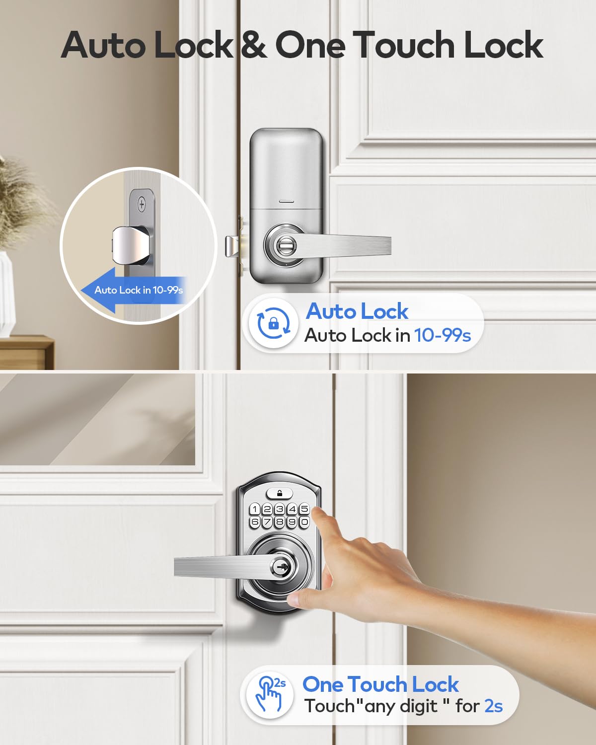 TEEHO TE004 handle and lock assembly on a modern interior door