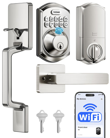 TEEHO TE012W-H handle-set front view for convenient front door entry