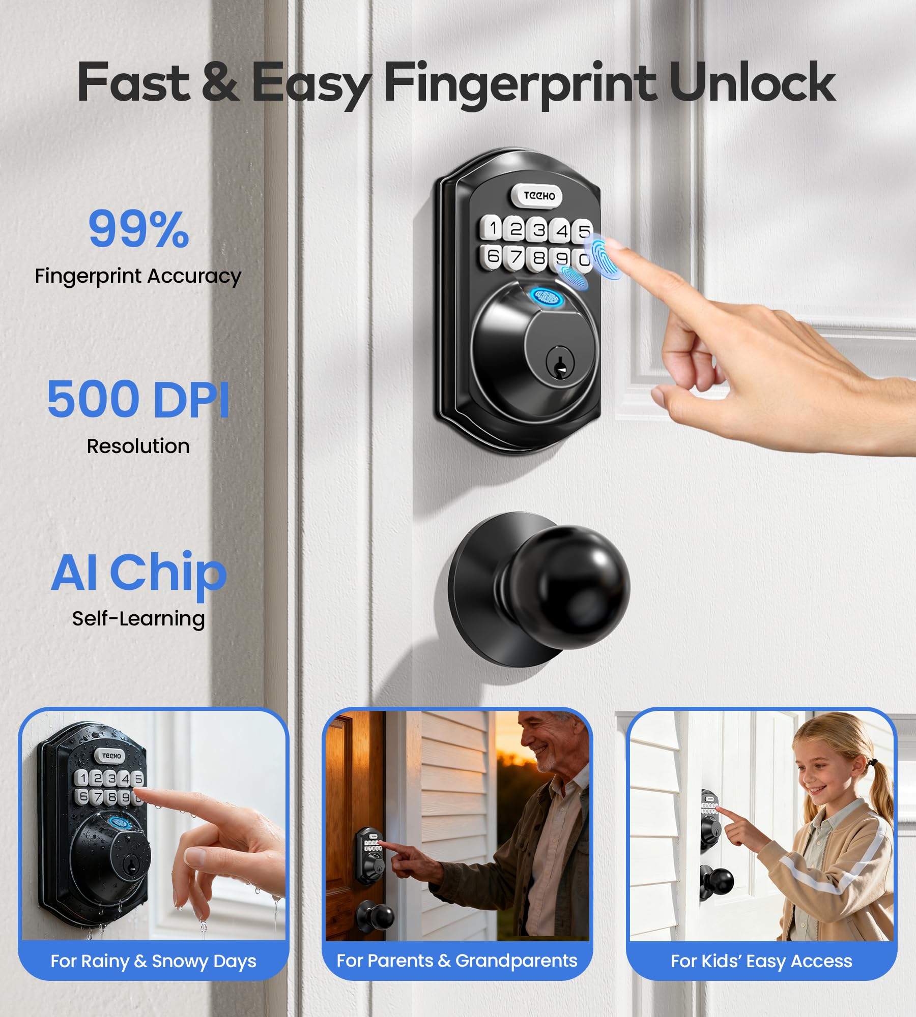 TEEHO TE012W-K compatible with Alexa and Google for voice control.