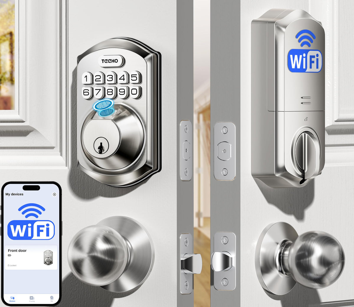 TEEHO TE012W-K front door setup enables seamless keyless entry