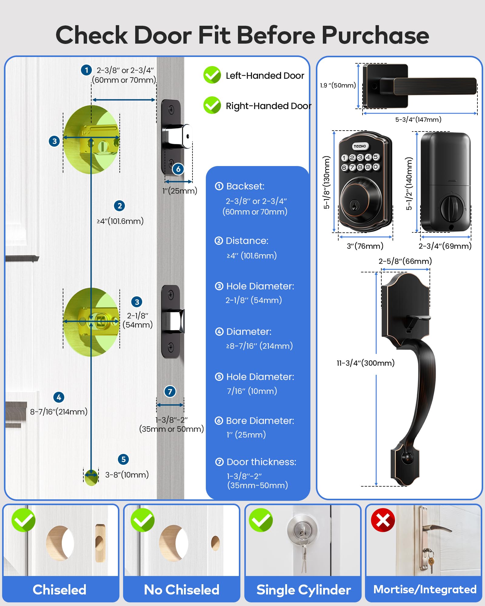 TEEHO TK001H anti-peep feature protects codes during entry