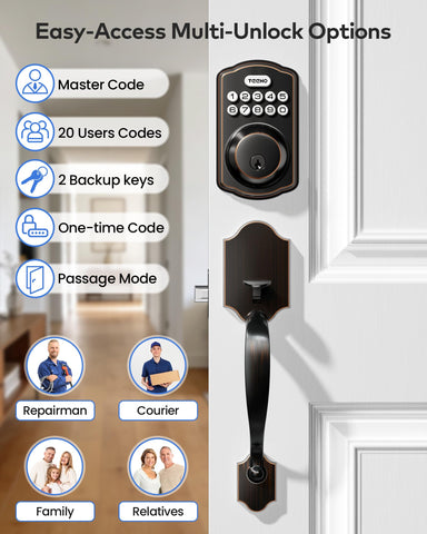 TEEHO TK001H interior handle set viewed from inside for comfortable grip