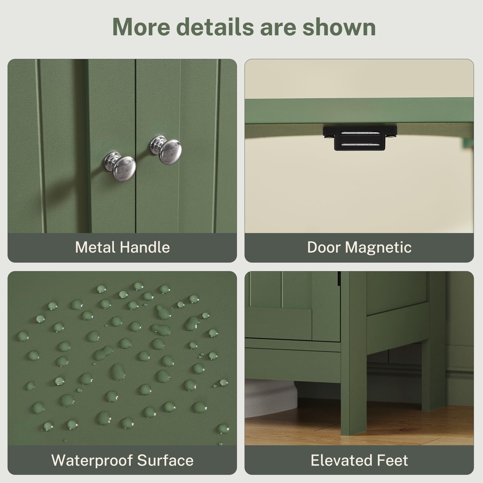 TEENFON bathroom cabinet reduces under-sink clutter