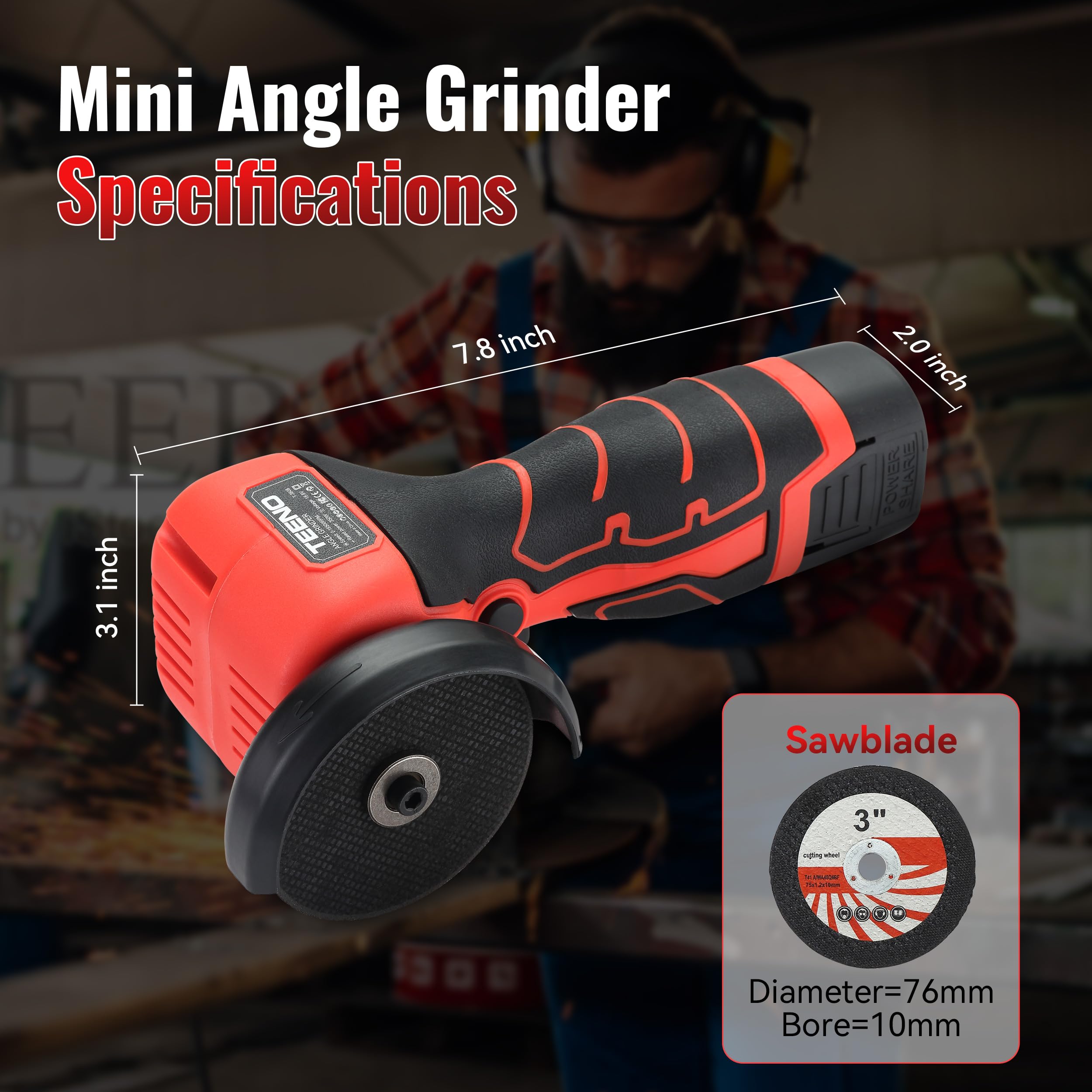 TEENO durable housing protects internals from debris during grinding.