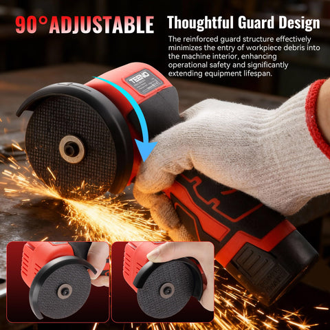 TEENO compact grinder supports one-handed control for precise maneuvering.