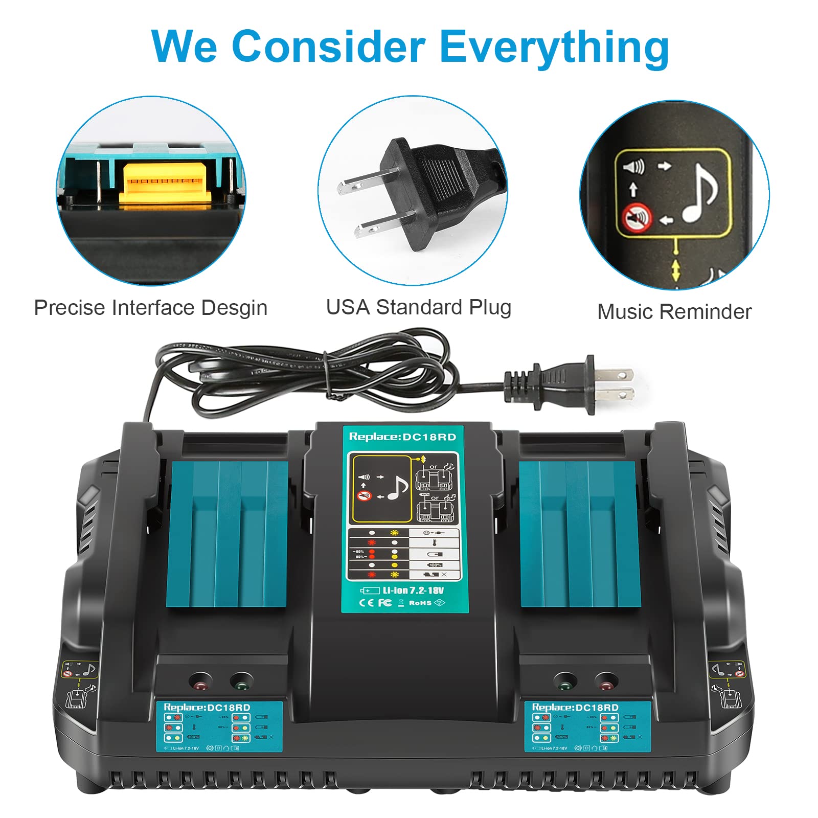 Durable ABS+PC housing on TeenPower charger for everyday workshop use.