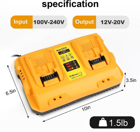 TeenPower compact charger for multiple Dewalt batteries.