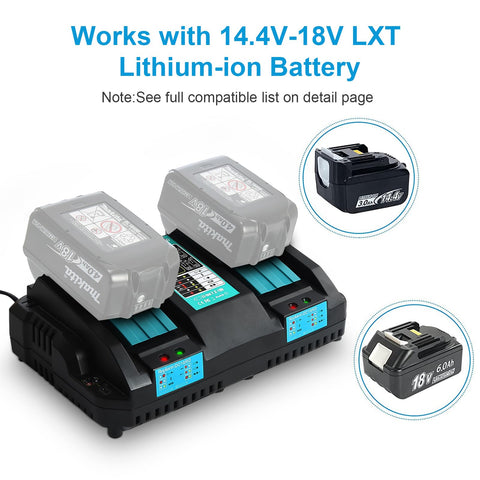 TeenPower charger connected to Makita 18V BL1850 battery for fast charging.