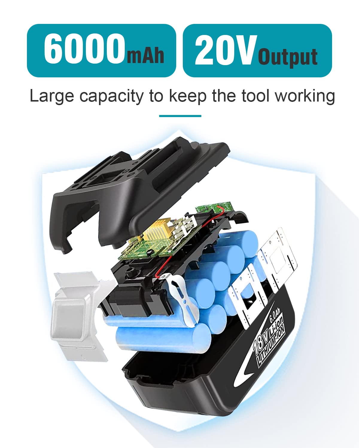 TeenPower Makita 18V battery LED indicators for easy charge monitoring.