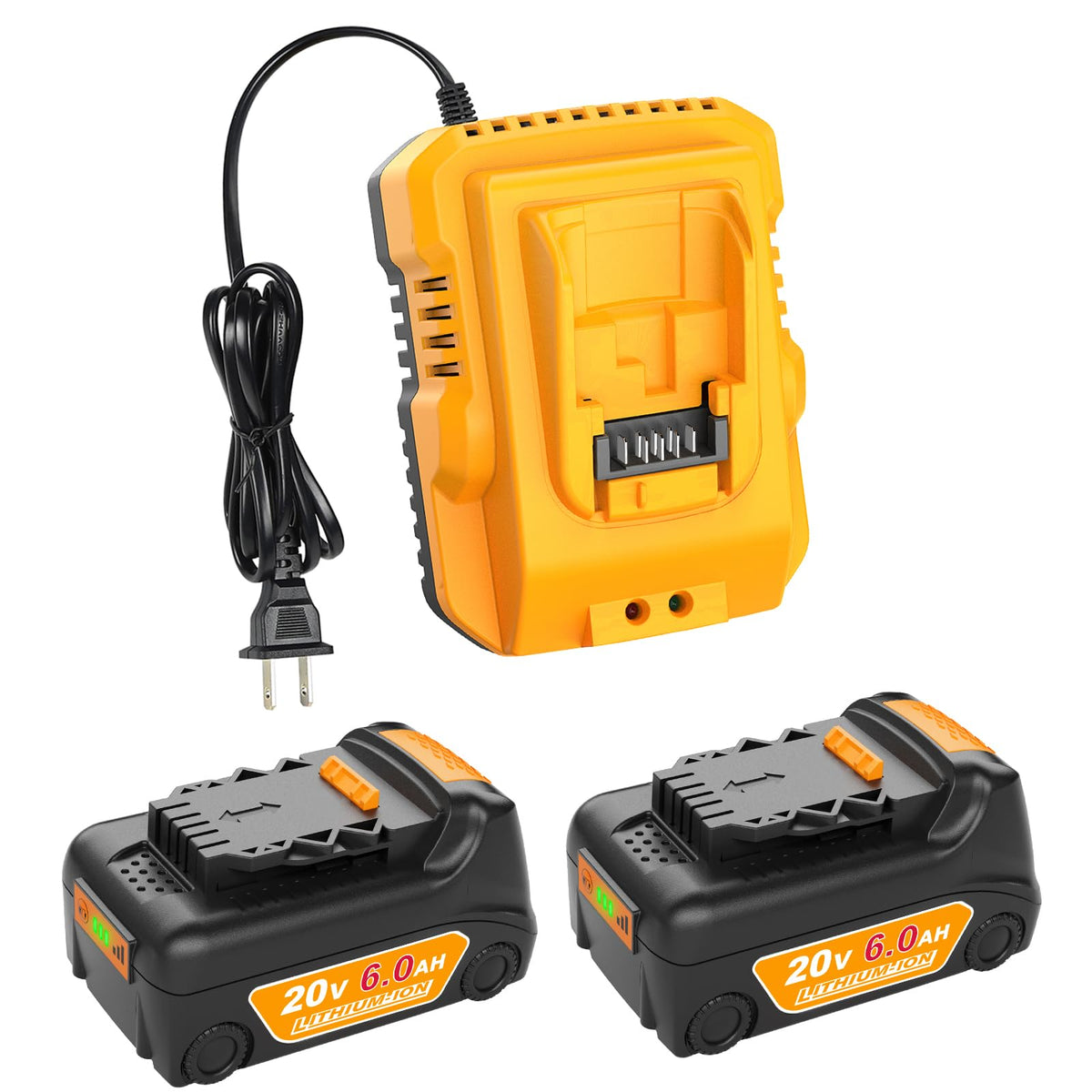 TeenPower upgraded 20V battery 2-pack, front view, extended runtime option.