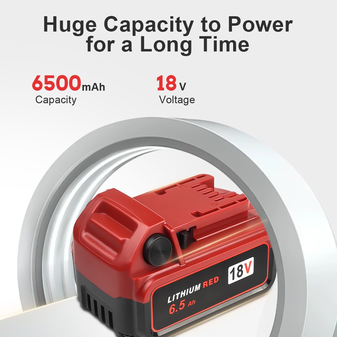 TeenPower upgraded 4-pack M18 battery, side view, robust capacity for demanding jobs.