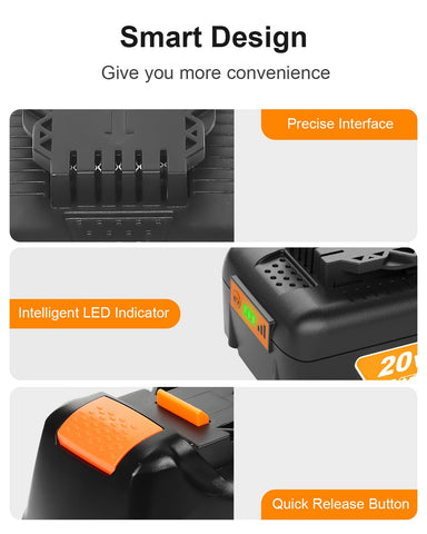 Value-packed 2-battery set includes replacement charger for flexibility.