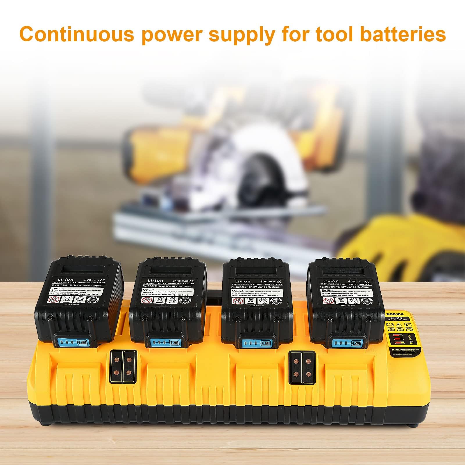 TeenPower 4-port charger in use powering multiple tools.