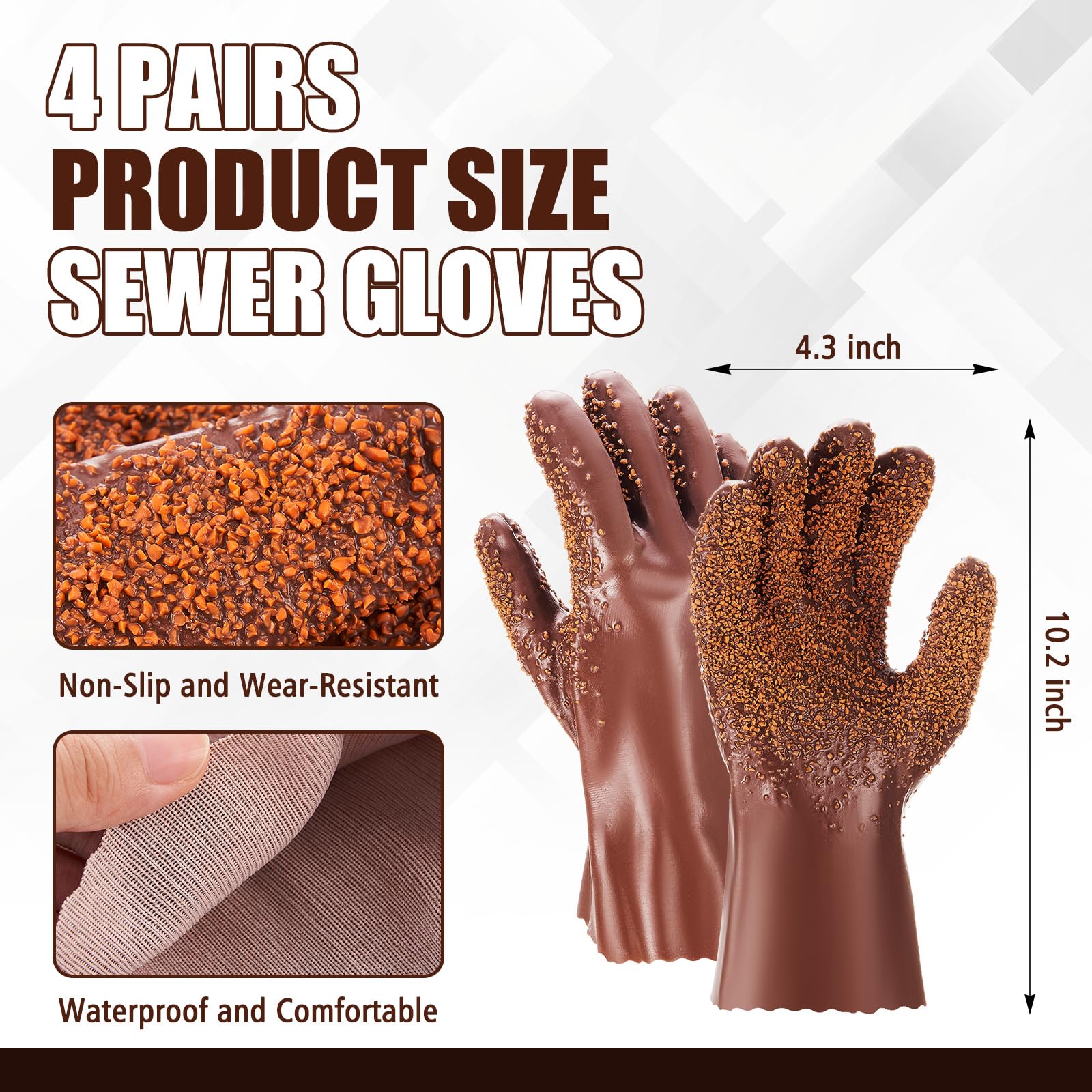Teenyyou non-slip gloves with textured PVC grip for secure handling of pipes and tools.