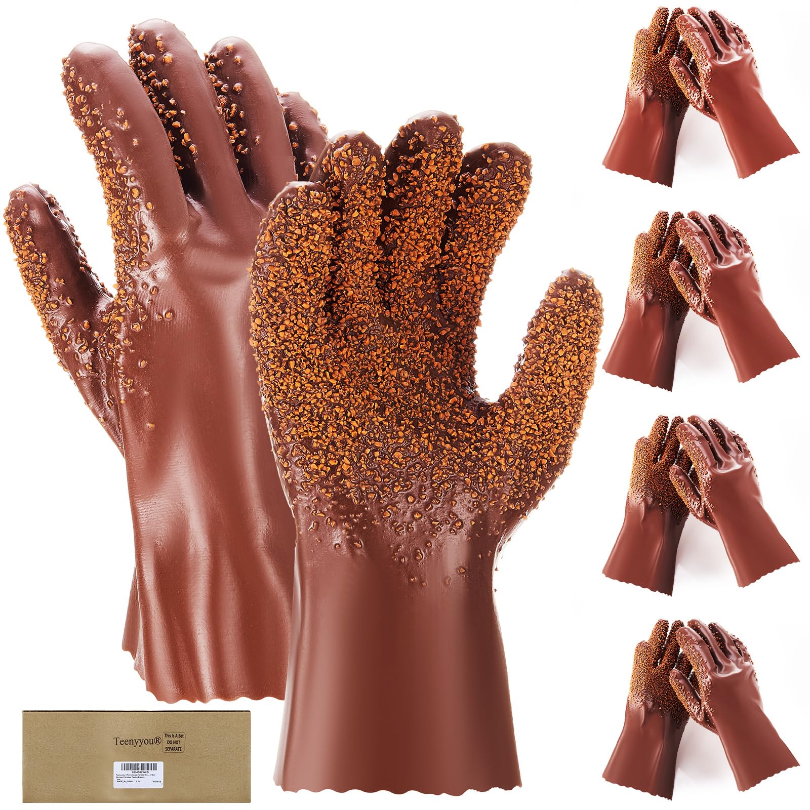 Teenyyou sewer gloves in PVC waterproof material protect hands during wet drain tasks.