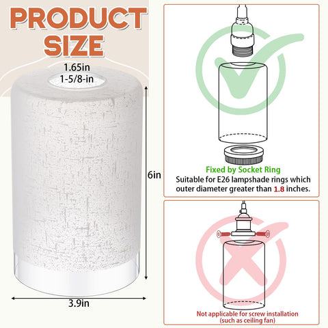 Teeneyou cylindrical white linen frosted glass shade for modern decor and glare-free illumination.
