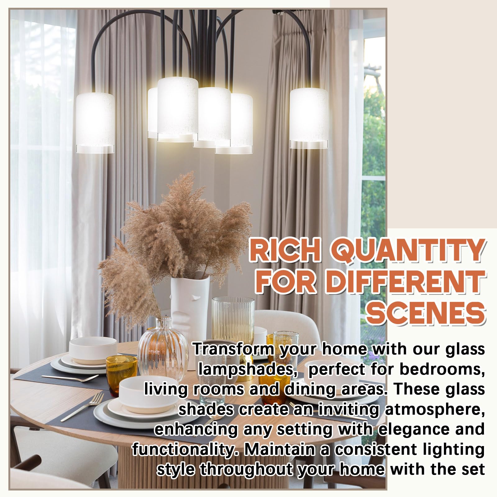 Teeneyou frosted glass shade diffuses light evenly and softens room ambiance.