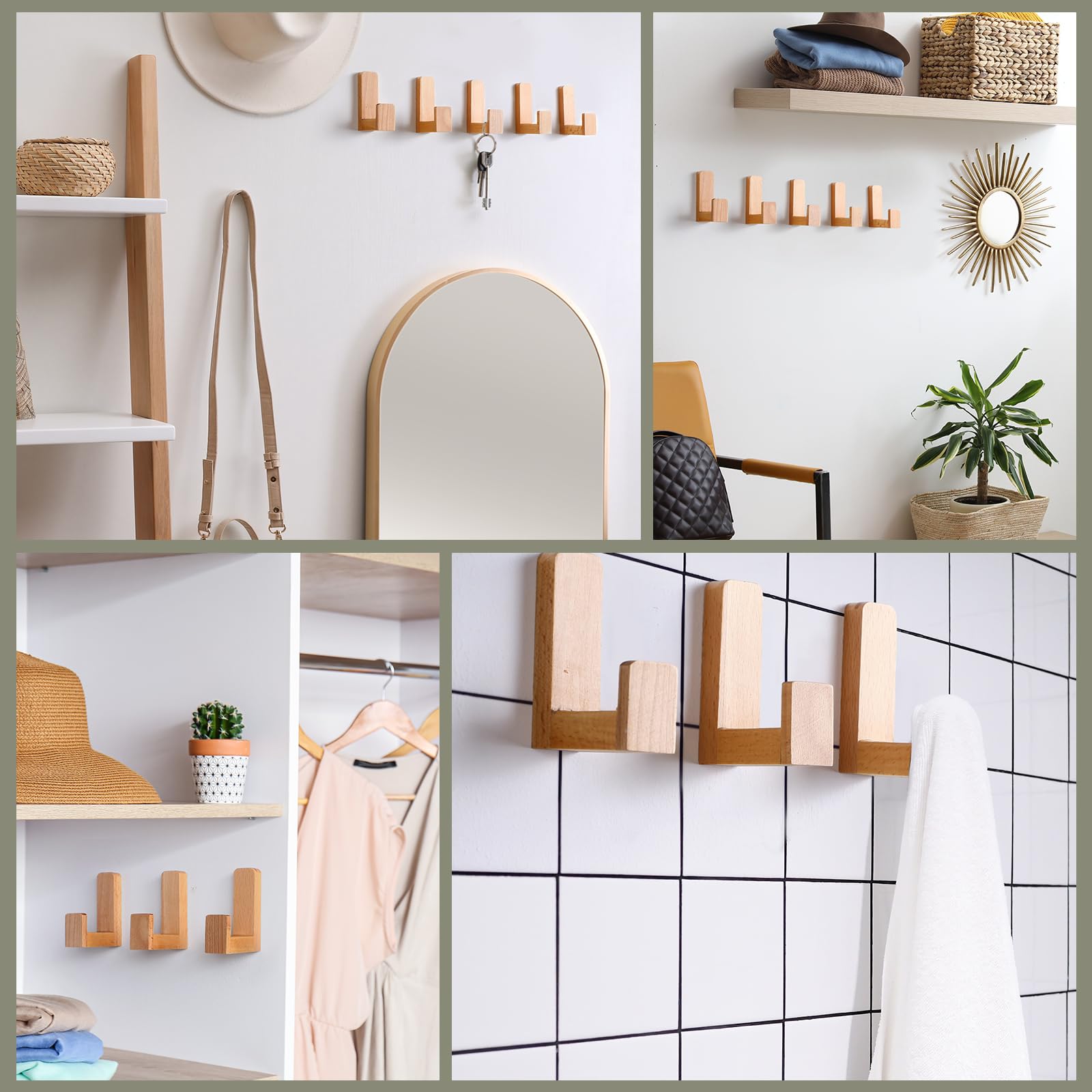 Teenyyou adhesive wall hooks on smooth surfaces enable quick setup and versatile organization