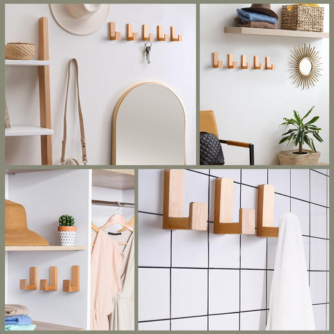 Teenyyou adhesive wall hooks on smooth surfaces enable quick setup and versatile organization