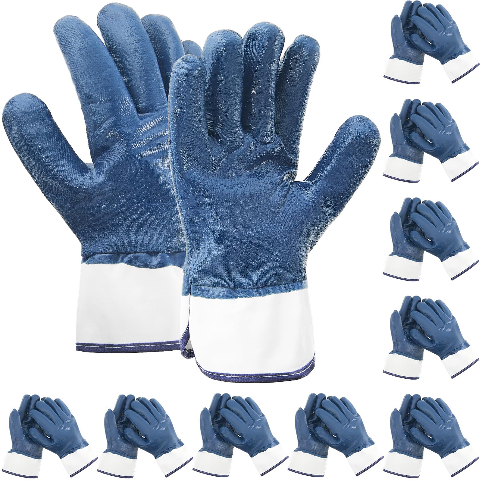 Teenyyou oil-resistant gloves blue pack front, offering oil-safe grip for heavy-duty tasks.