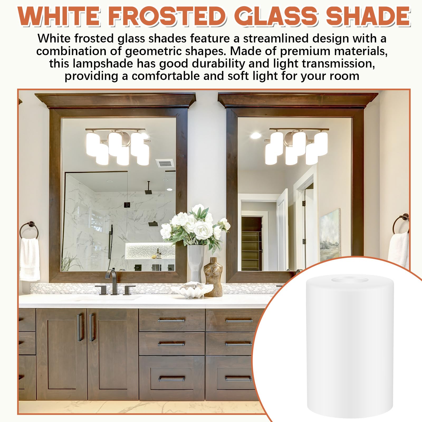 White frosted glass shade from Teenyyou softens glare for comfortable evenings